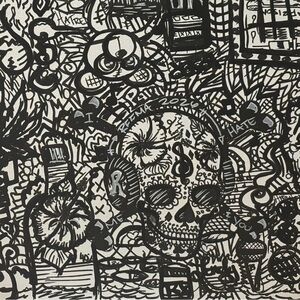 Black and White Graphic Art canvas painting, original